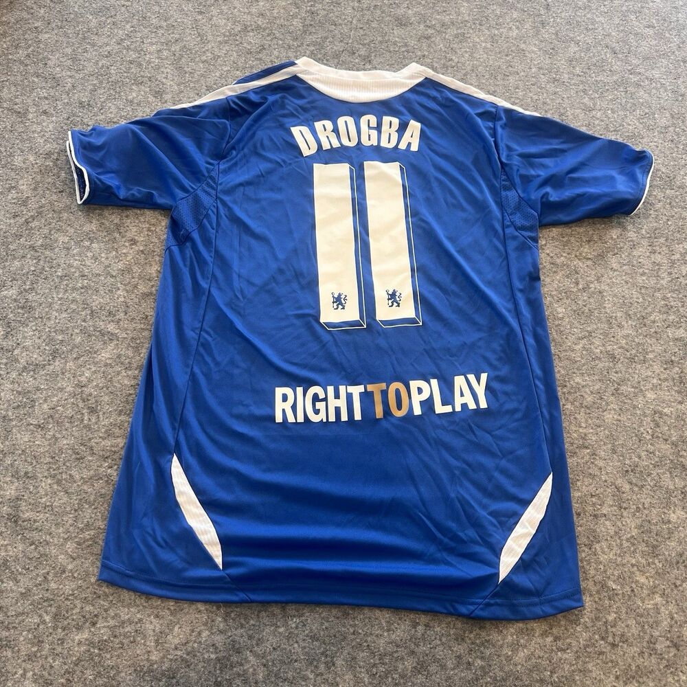 2012 Adidas Adult Medium Blue Chelsea #11 Didier Drogba Soccer Football Jersey - Picture 5 of 9